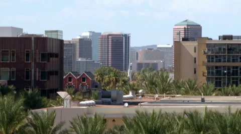 Rooftops in downtown Phoenix, Arizona Video stock 52528948