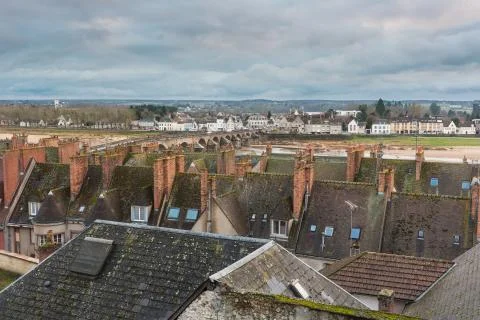 Rooftops of Gien Stock-Fotos