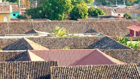 Rooftops in Granada Nicaragua Stock Footage 120137993