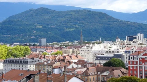 Rooftops in Grenoble. Stock Footage 96223778