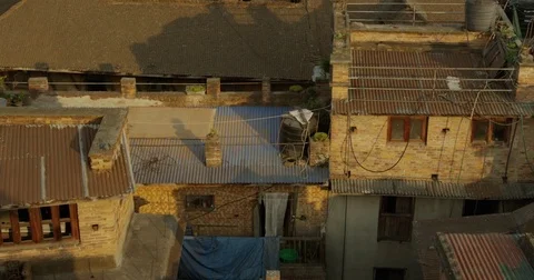 Rooftops of homes in Bhaktapur, Nepal Stock Footage 72992673