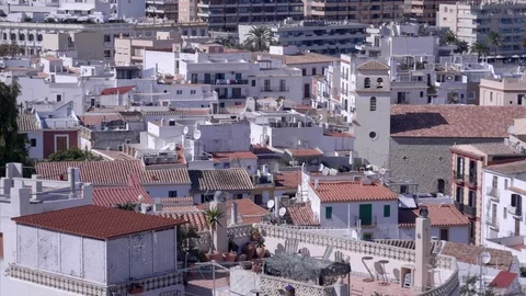 Rooftops in Ibiza Stock Footage 98436559