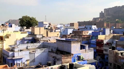 Rooftops of Jodhpur India 스톡 동영상 5162282