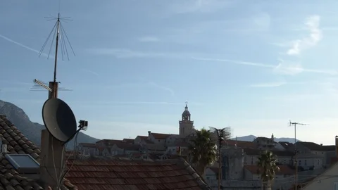 Rooftops of Korcula Stock Footage 130110383
