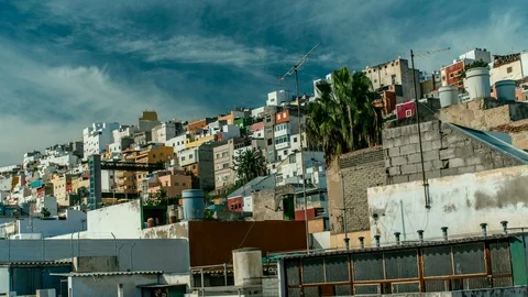 Rooftops in Las Palmas Spain Stock Footage 104545437