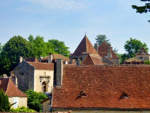 Rooftops of Limeuil Stock Photos