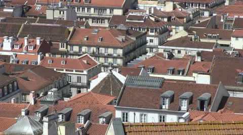 Rooftops of Lisbon Stock Footage 24848034
