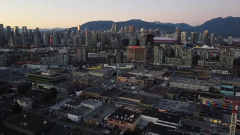 Rooftops of Mount Pleasant area in Vancouver Stock Footage 138126431