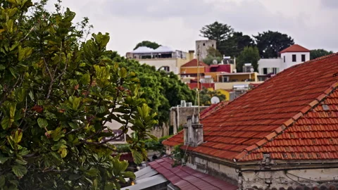 Rooftops in an old Greek town Stock Footage 267324501