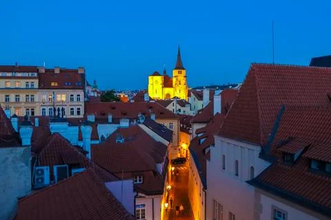 Rooftops of old Prague from high view point, Stock Photos