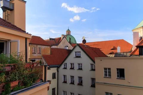 Rooftops of old Prague from high view point. Stock Photos