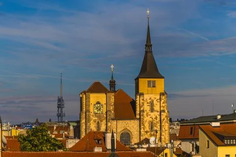 Rooftops of old Prague from high view point. Stock Photos