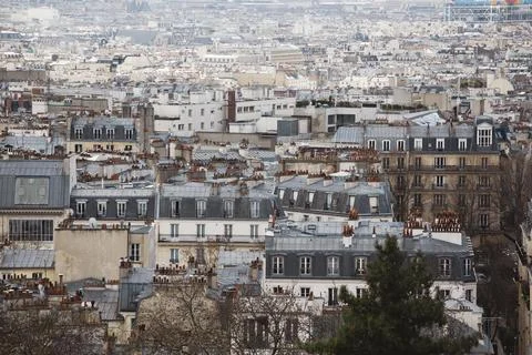 Rooftops of paris Stockfoto's