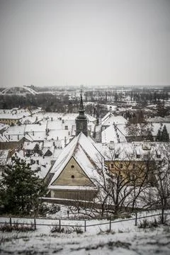 Rooftops of Petrovaradin in winter Stock Photos
