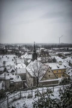 Rooftops of Petrovaradin in winter Stock Photos