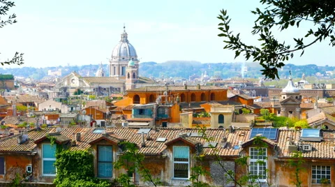 Rooftops of Rome Stock Footage 62180496