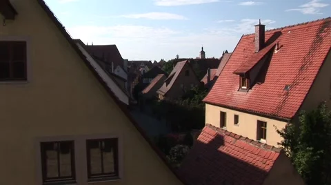 Rooftops in Rotenberg (Germany) Stockbeeldmateriaal 1023643