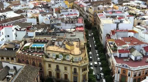 Rooftops of Seville Video stock 10729538