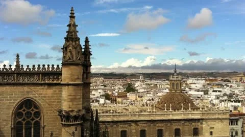Rooftops in Seville Spain Video stock 10729436