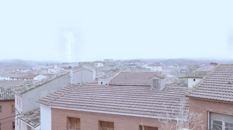 Rooftops with smokey chimneys Stock Footage 59310721