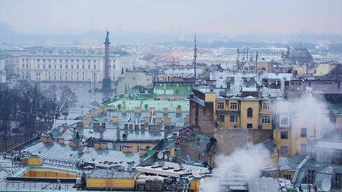 Rooftops of st petersburg Vídeos de archivo 127600450