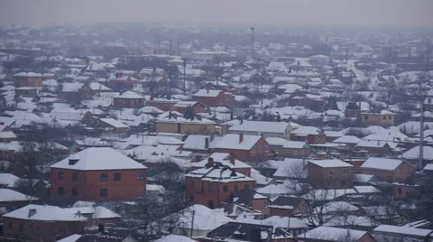 Rooftops under snow Video stock 45865769