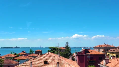 The rooftops of Venice, left-to-right movement	(in zoom) Stock Footage 278668640