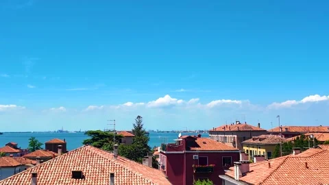 The rooftops of Venice, right-to-left movement (in zoom) Stock Footage 278669026