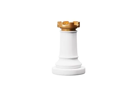 Rook chess piece. isolated object, transparent background. 3d rendering. Foto stock