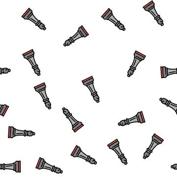 Rook chess vector seamless pattern Stock Illustration