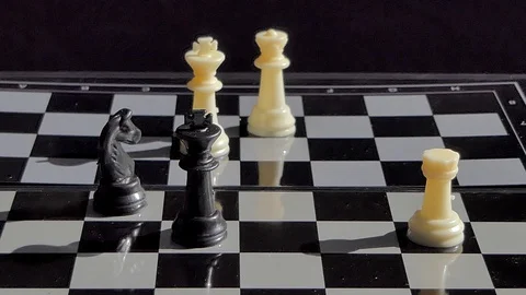 Rook to knock over king in chess. Stock Footage 85962043