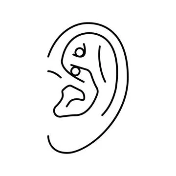 Rook piercing earring line icon vector illustration Stock Illustration