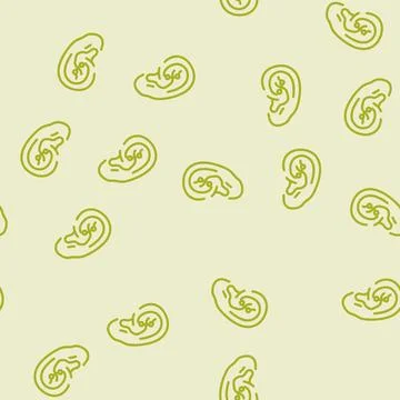 Rook piercing earring line vector seamless pattern Stock Illustration