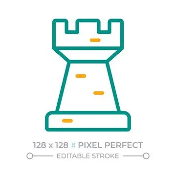 Rook two color line icon Stock Illustration