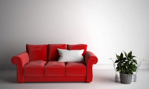 Room and a sofa with space for your content. 3d rendering Stock Illustration