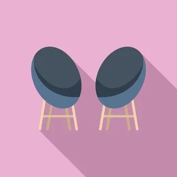 Room armchairs icon flat vector. Interior couch Stock Illustration