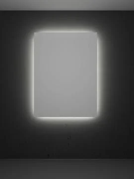 Room with backlight and frames Illustrazione stock