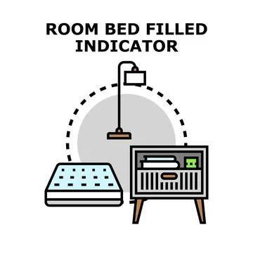 Room bed filled indicator vector illustration Stock Illustration