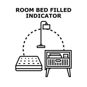 Room bed filled indicator vector illustration Stock Illustration