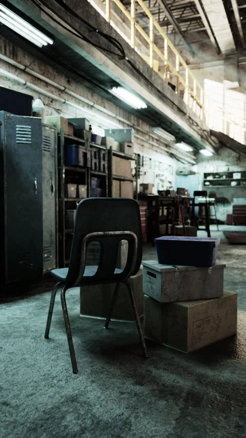 Room With Boxes and Chair Stock Footage 278727658