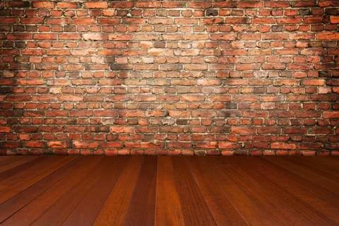 Room with brick wall Stock Photos