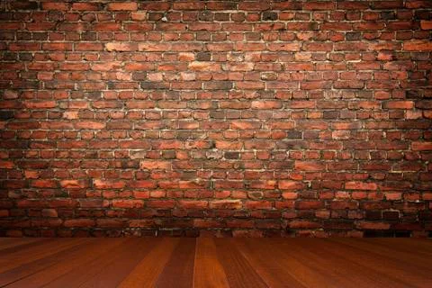 Room with brick wall Stock Photos