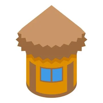 Room bungalow icon isometric vector. Beach house Stock-Illustration