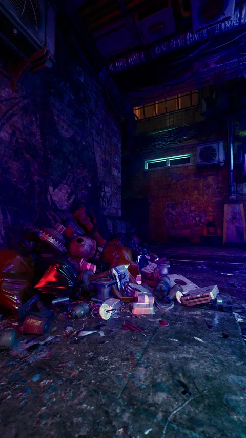 Room Cluttered With Various Trash Items. Stock Footage 306201176