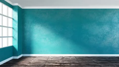 Room corner with blue plaster wall Stock Illustration