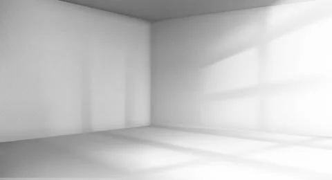 Room corner with sunlight shadow from the window Ilustración de archivo