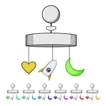 Room crib mobile cartoon vector graphic Illustrazione stock