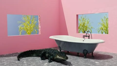 Room with a croc Stock Illustration