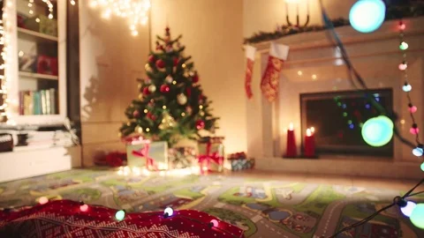 Room decorated for Christmas Stock Footage 72997210
