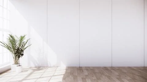 The room decoration is open with design disc flap on the wood grain floor.3D  Stock Illustration